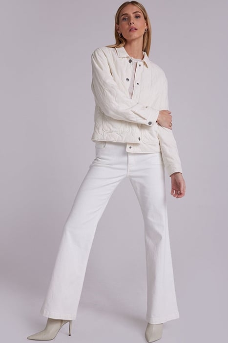 TWO POCKET CROPPED QUILTED JACKET WINTER WHITE 3