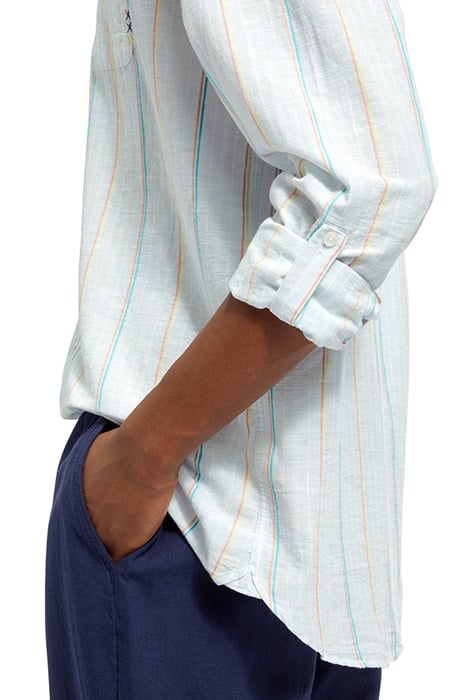 REGULAR FIT YARN-DYED STRIPE C BLUE/WHITE STRIPE 7