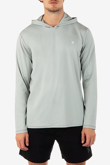 HYBRID UPF HOODED UPF LONG SLEEVE LIGHT STONE GREY 1