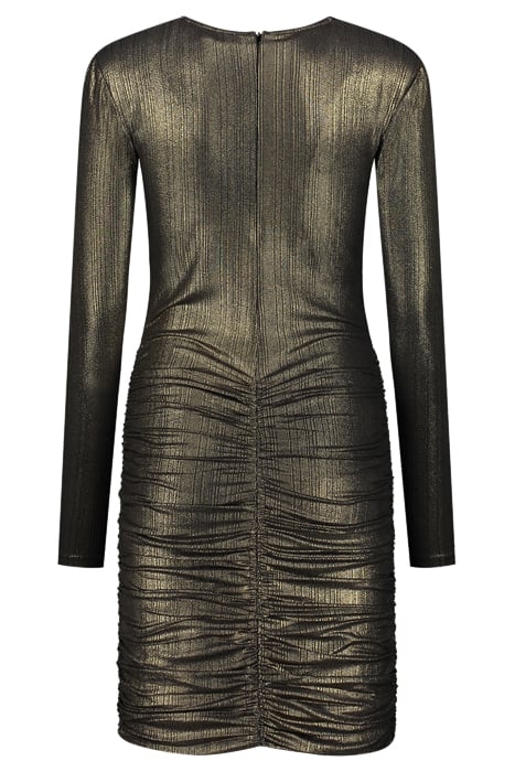 EAVE DRESS METALLIC GOLD 2