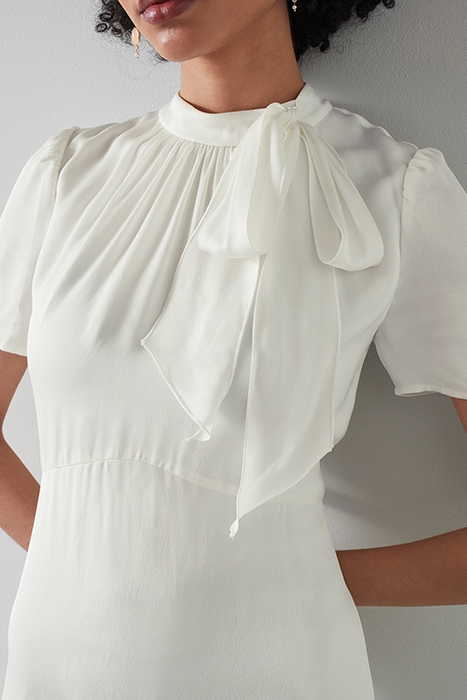 DR KLINE - TIE NECK SATIN IVORY 6