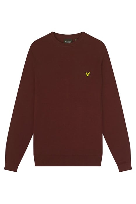 COTTON CREW NECK JUMPER BURGUNDY 4