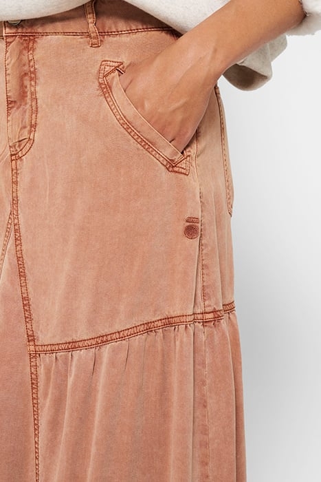 MAXI SKIRT TENCEL SADDLE BROWN 7