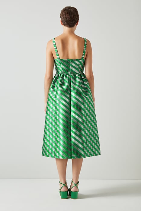 ELODIE JACQUARD MIDI DRESS GREEN 2