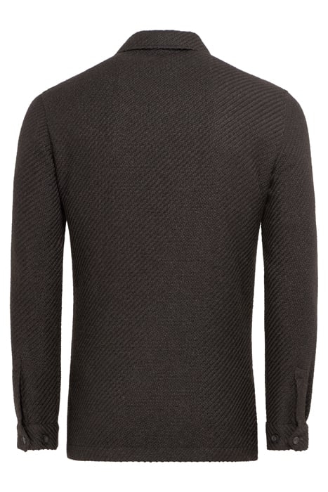 DARK BROWN RELAXED FIT SHIRT-JACKET 5
