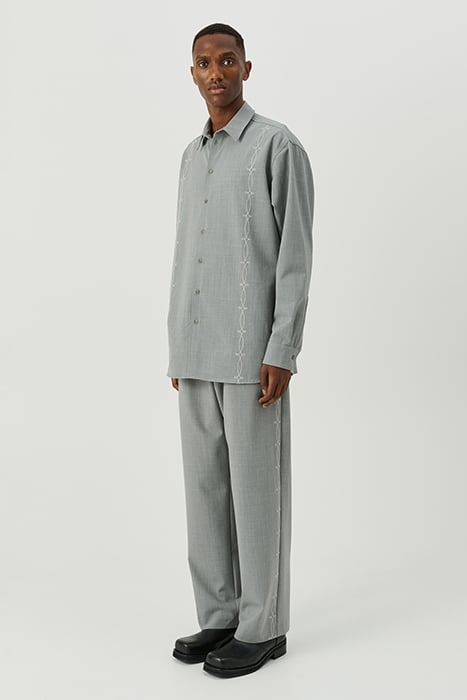 DAMON EMBROIDED SHIRT GREY EMROIDERED 5