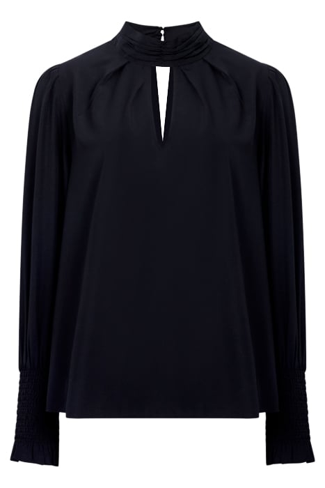 CREPE LIGHT KEYHOLE LS BLACK 1