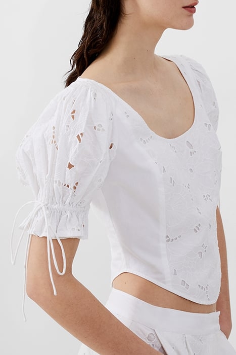 RHODES COTTON EMBROIDERED TOP WHITE 3