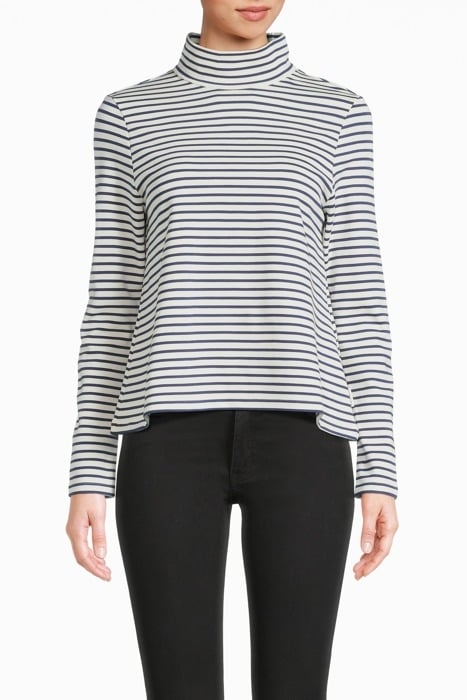 NAVY BLUE STRIPED KNIT TOP 1
