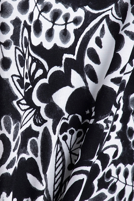 LOOSE DRESS 3/4 SLEEVES PRINT BLACK WITH OFFWHITE CENTREPIEC 3