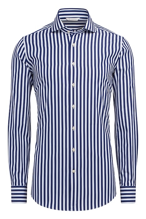 NAVY STRIPED TWILL EXTRA SLIM FIT SHIRT 4