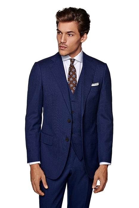 MID BLUE THREE-PIECE TAILORED FIT LAZIO SUIT 2