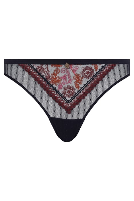 CO BO. TANGA STD BLACK FLOWERS MULTICO 3