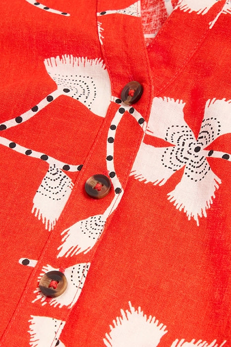 FERNE LINEN BLEND SHIRT RED PRINTED 4