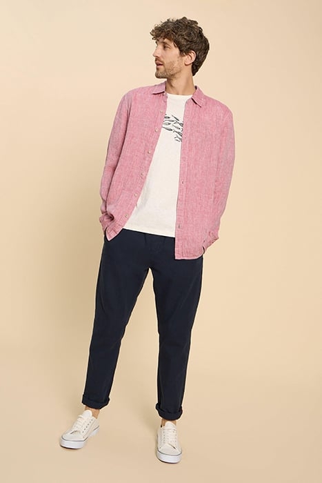 PEMBROKE LINEN SHIRT MID RED 1