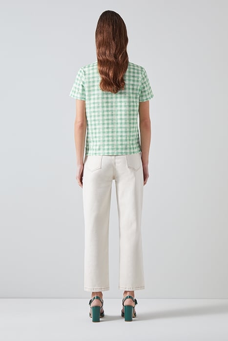 CALDER GINGHAM T-SHIRT CREAM 3