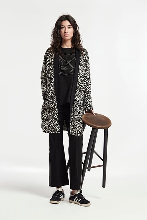 JACQUARD KNIT REVERSIBLE MISCA JACKET BLACK 3