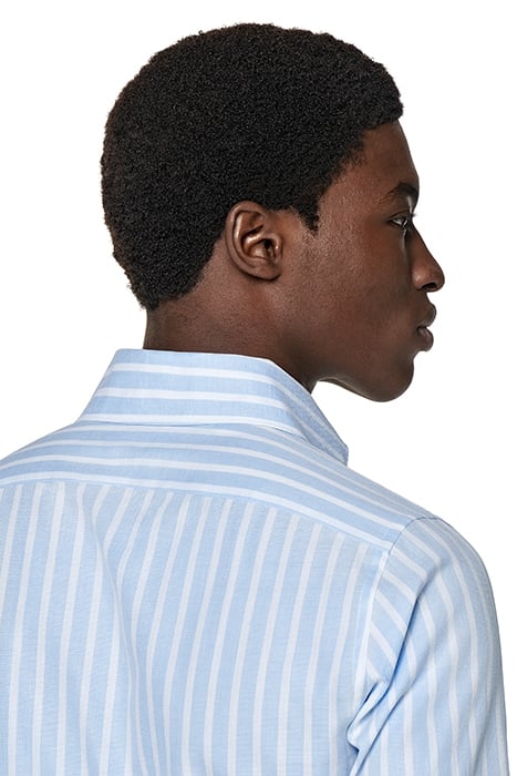 BLUE STRIPED ONE PIECE COLLAR EXTRA SLIM FIT SHIRT BLUE 7