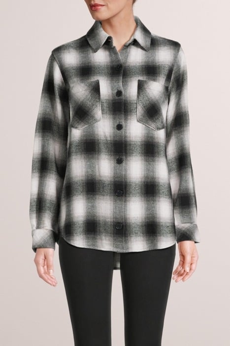 TWO POCKET OVERSIZE SHACKET HERITAGE BLACK PLAID 1