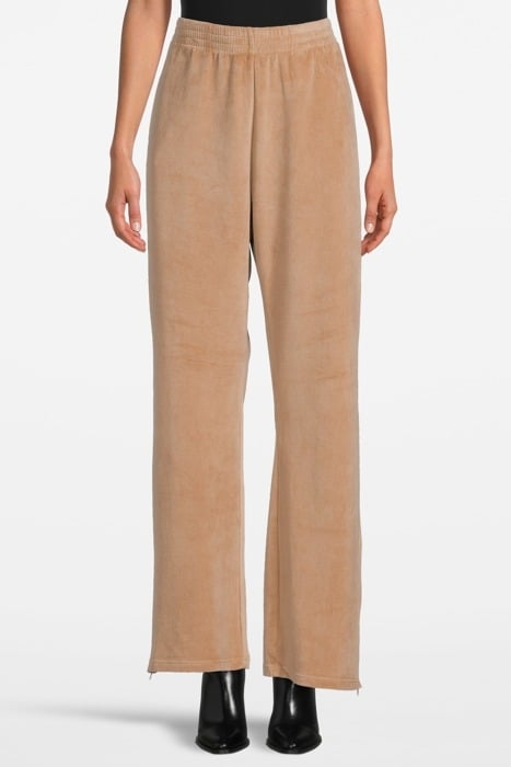 VELOUR TRACKPANTS ALMOND 1