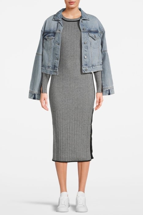 SPORTY STRIPE DRESS MEDIUM HEATHER GREY 1