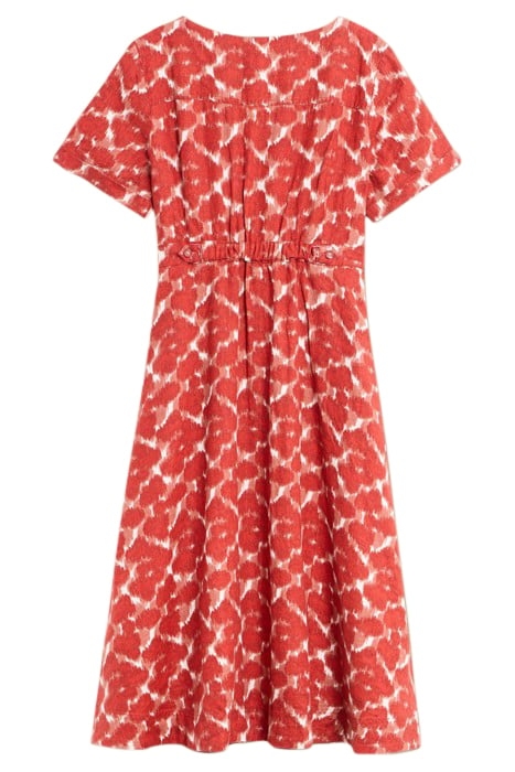 IVY LINEN MINI DRESS RED PRINTED 3