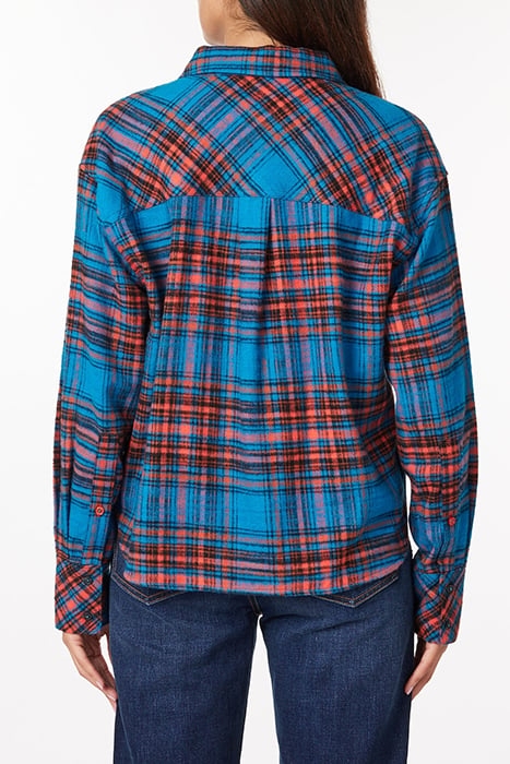 OVERSIZED CROPPED SHIRT PAPRIKA/MYKONOS BLUE 3