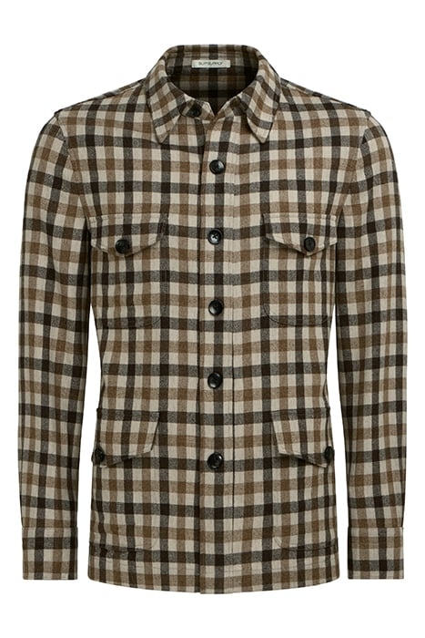 MID BROWN CHECKED RELAXED FIT SHIRT-JACKET MID BROWN 4