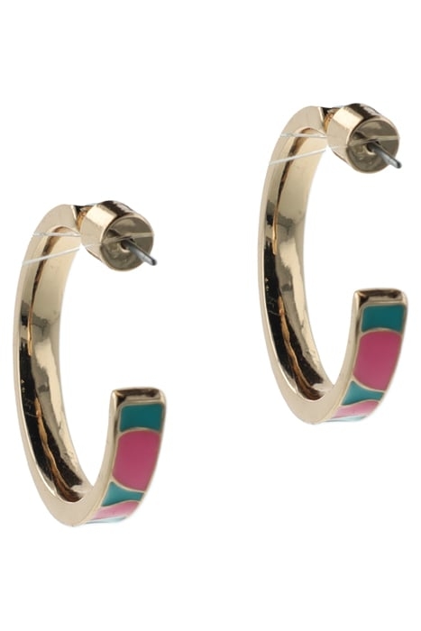 COLORFUL ENAMEL HOOPS PINK, TURQOISE 3