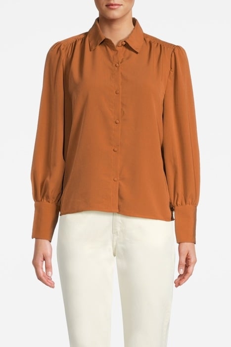 BUTTON UP WITH GATHERS HARVEST GOLD 1