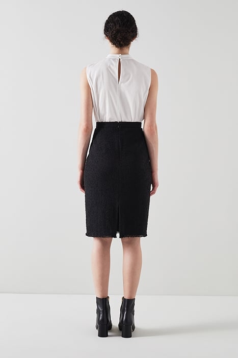 LARA- TWEED MIDI SKIRT BLACK 3