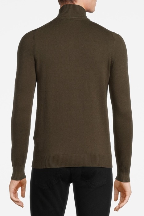 COTTON MERINO QUARTER ZIP JUMPER OLIVE 2