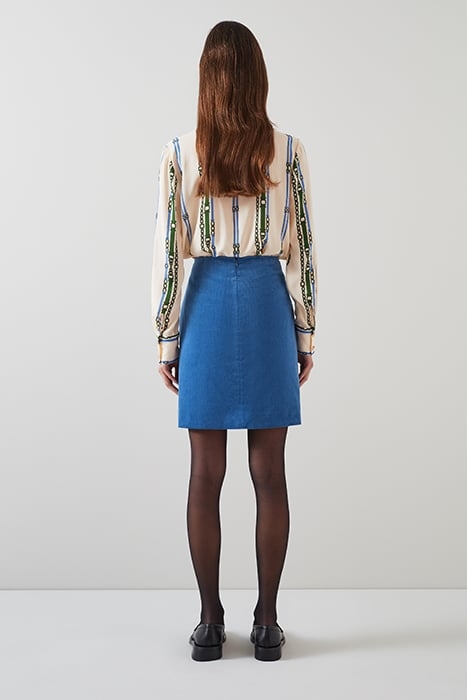 DEBORAH CORD MINI SKIRT BLUE 3