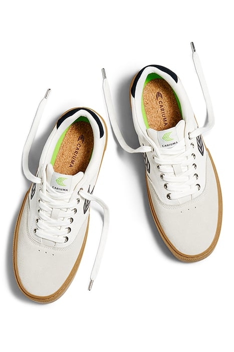 UNISEX NAIOCA SKATE WHITE SUEDE OFF-WHITE CANVAS SNEAKER 3