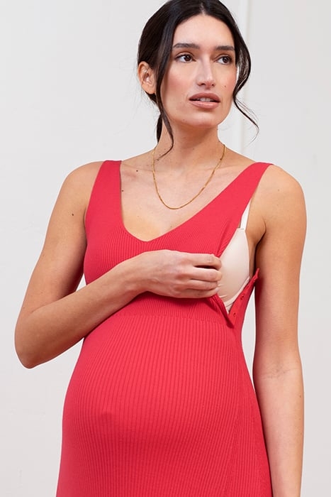 MATERNITY FIT & FLARE DRESS PINK 8