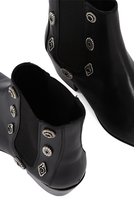 BOTTINES EN CUIR AVEC RIVETS EN METAL BLACK 4