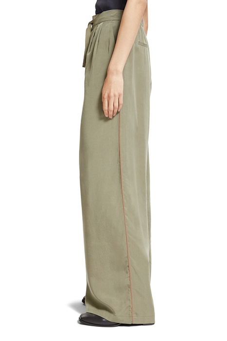 ELENI - HIGH RISE WIDE LEG PYJAMA PANTS ARMY GREEN 6