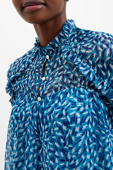 BILLI RECY HALLIE FRILL TOP BLUE 4