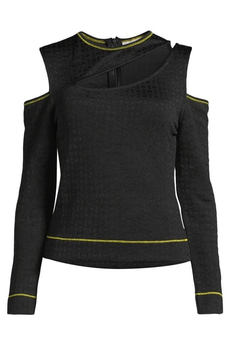 JACQUARD JERSEY BLOUSE BLACK 3