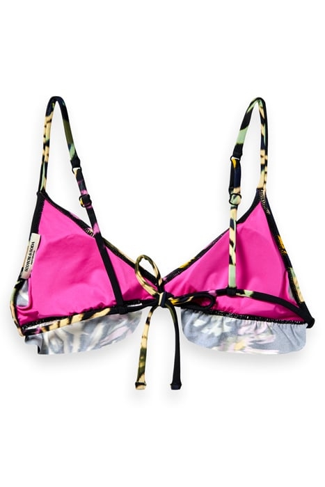 RUFFLED TRIANGLE BIKINI TOP ASTER BLACK 4