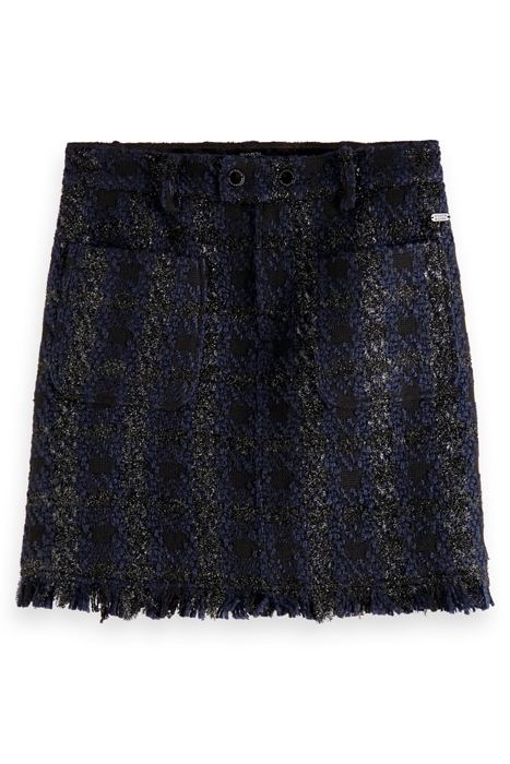 BOUCLE TWEED CHECK HIGH RISE MINI SKIRT NIGHT LUREX HOUNDSTO 4