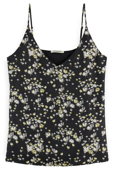 JERSEY TANK WITH WOVEN FRONT DANDELION BLACK 4