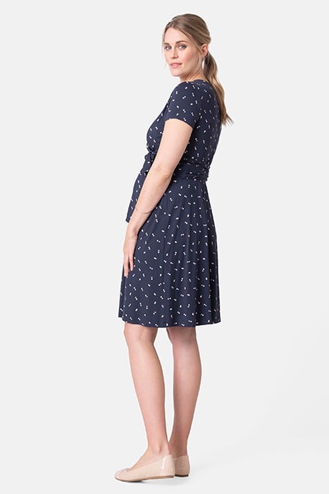 MATERNITY WRAP DRESS NAVY 2