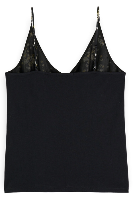 JERSEY TANK WITH WOVEN FRONT DANDELION BLACK 5