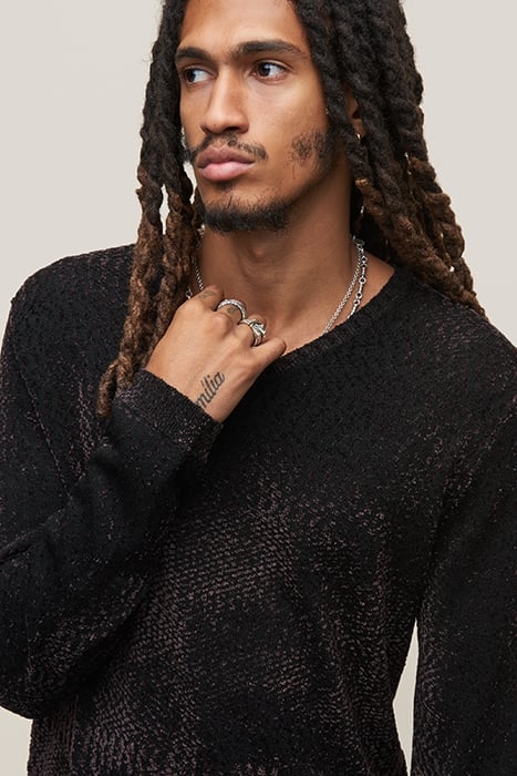 WETZEL REGULAR FIT LS VNECK WITH CHENILL PLUM WOOD 3