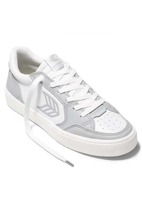 UNISEX VALLELY PRO WHITE LEATHER ONYX GREY ACCENTS SNEAKER 2