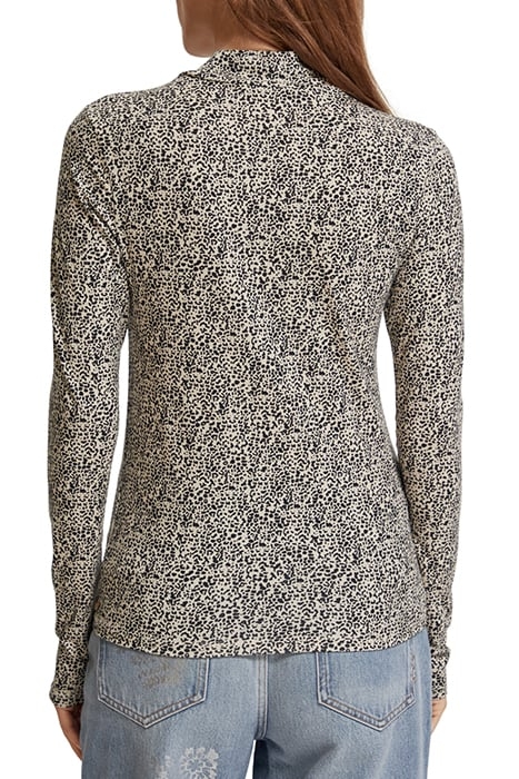 ALL OVER PRINTED MOCKNECK LONG SLEEVED SHIRT LEOPARD SPOT 2
