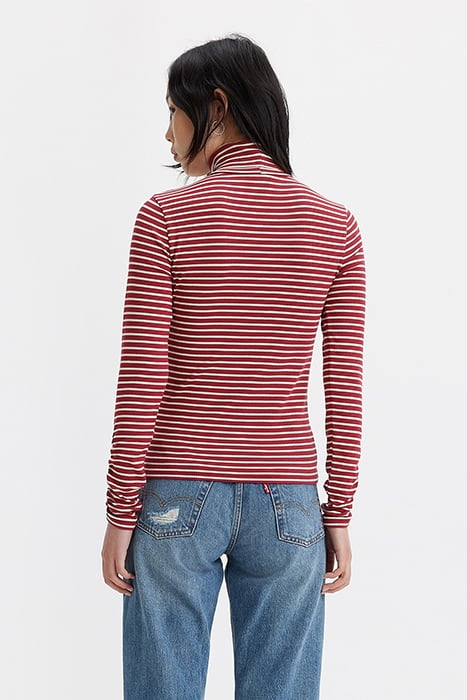 RUCHED LONG-SLEEVED TOP RED 2