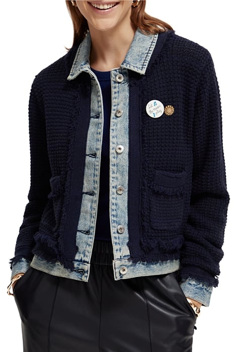 DENIM TWEED MIX BLAZER JACKET NIGHT 1