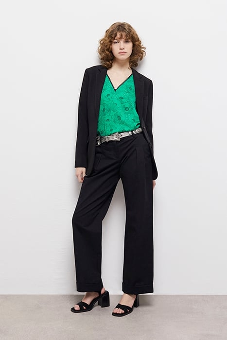 TOP SANS MANCHES DETAILS DENTELLES GREEN 5